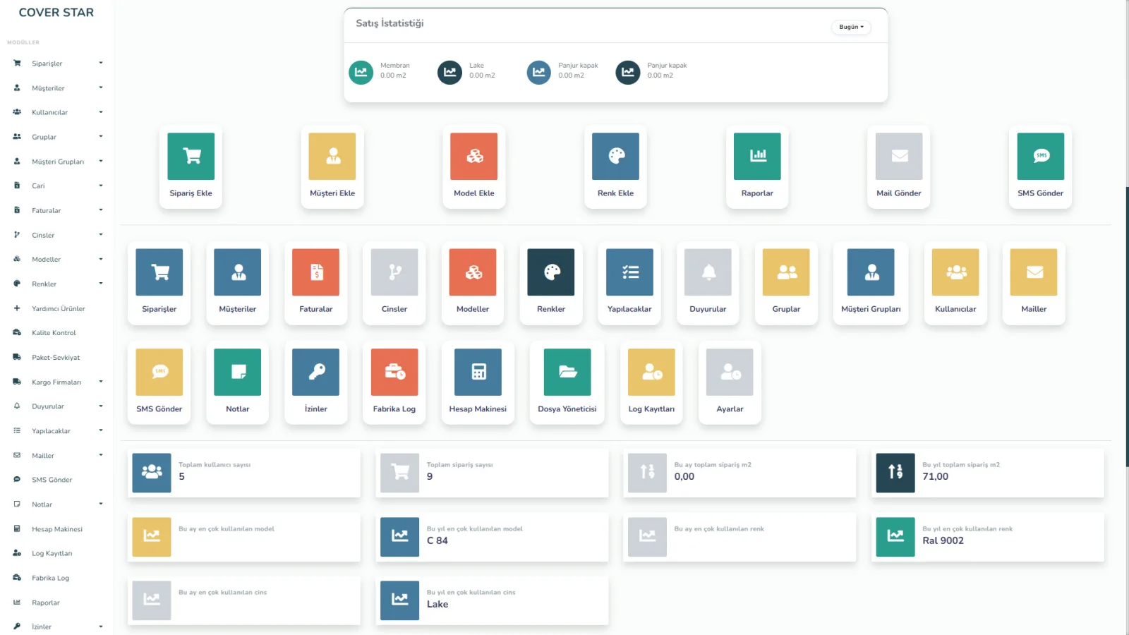 Cover Sip İş ve Sipariş Takip Sistemi
